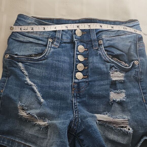Denim Distressed Women's Shorts - Picture 3 of 16
